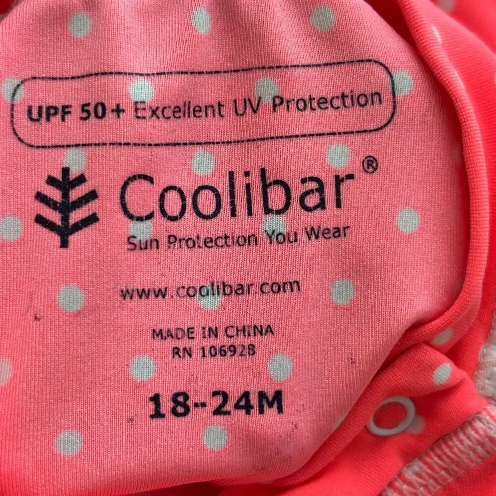Coolibar Baby Beach One Piece Swimsuit UPF 50+ Polka Dot Fish 18-24 Months P298